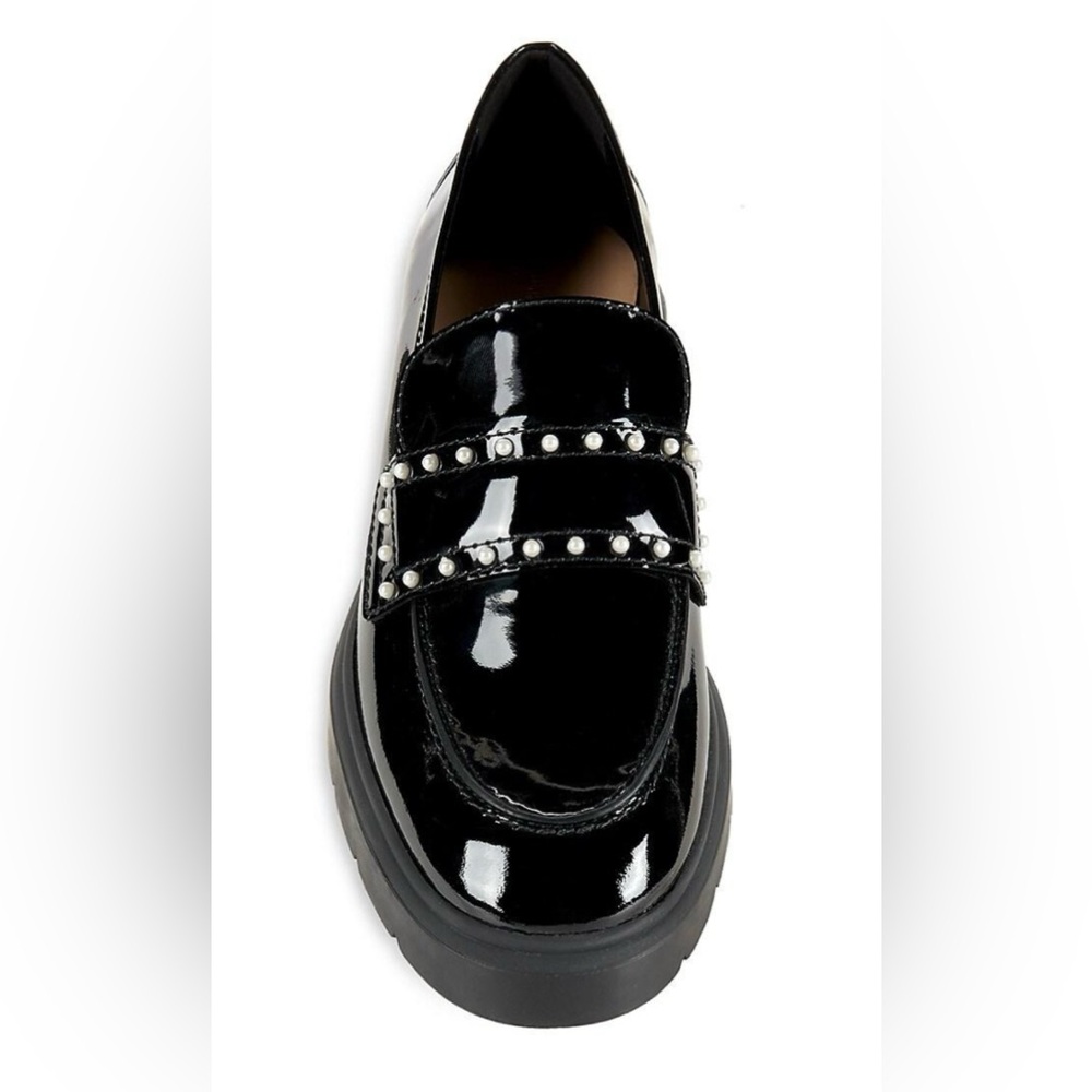 Stuart Weitzman Darcy Patent Pearl Penny Loafers